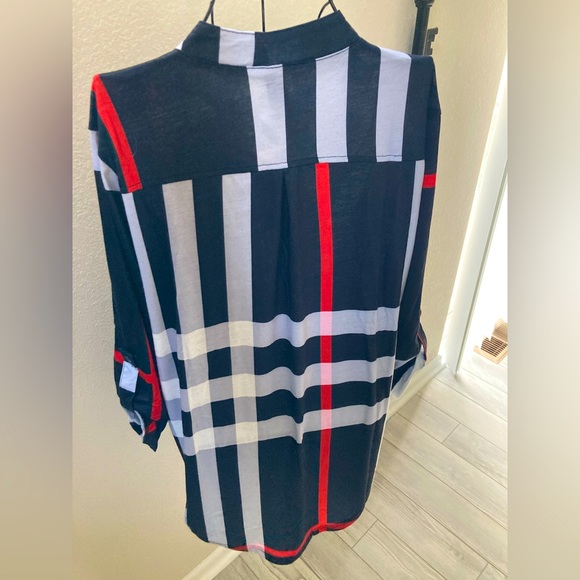 3/4 sleeve black/red/white tunic!! Never worn size L - Picture 3 of 6